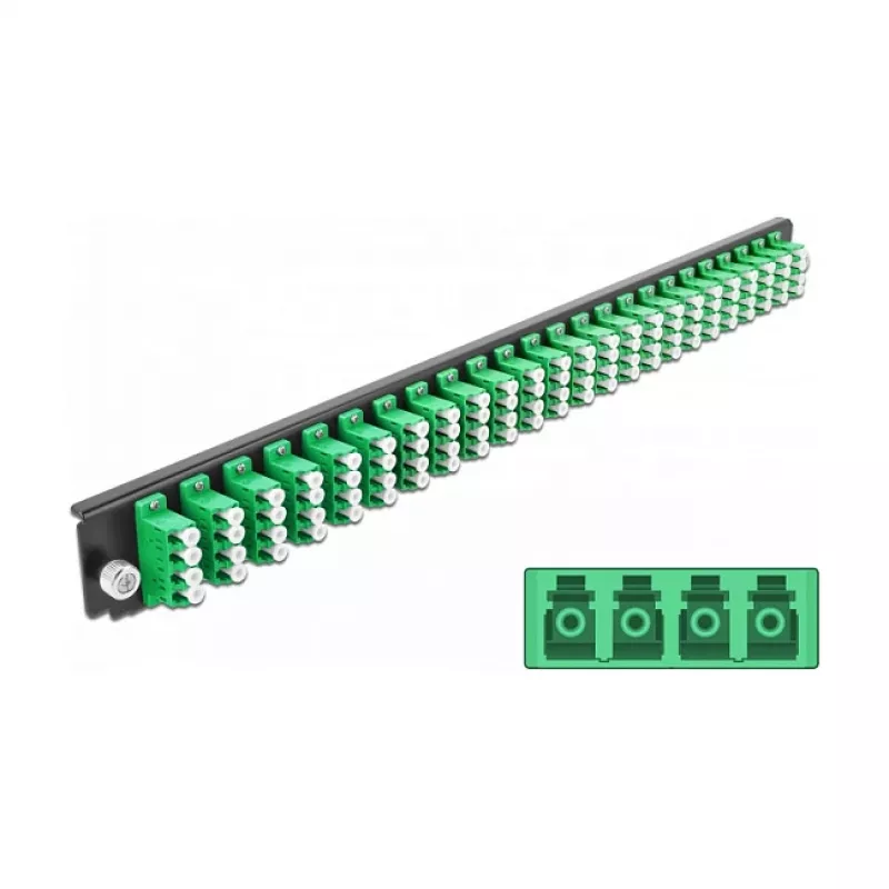 Panel czołowy do puszki spawów DeLOCK 19 cali 43370 24 porty LC Quad zielony