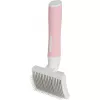 Szczotka ZOLUX 550004 — szczotka dla kota S, stalowe włosie, plastikowa rączka, 175 mm, różowo-biała