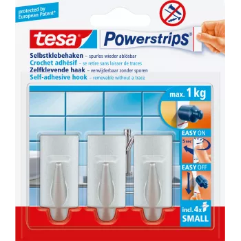 Uniwersalny haczyk TESA 57544-00010-03 chromowany Wewnętrzny 3 szt.