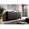 MARMO 3D komoda 150x45x80.5 cm matowy czarny/marble czarny