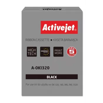 Taśma ActiveJet A-OKI320 do drukarek igłowych, nylonowa, 8 mm x 1,6 m, czarna, 3 000 000 znaków, opakowanie 100 szt.
