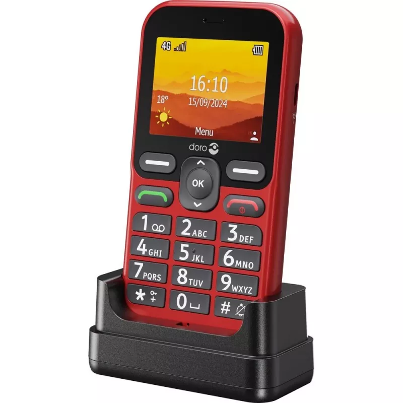 Doro Leva L10 4G, telefon z dużymi przyciskami, czerwony (380571)