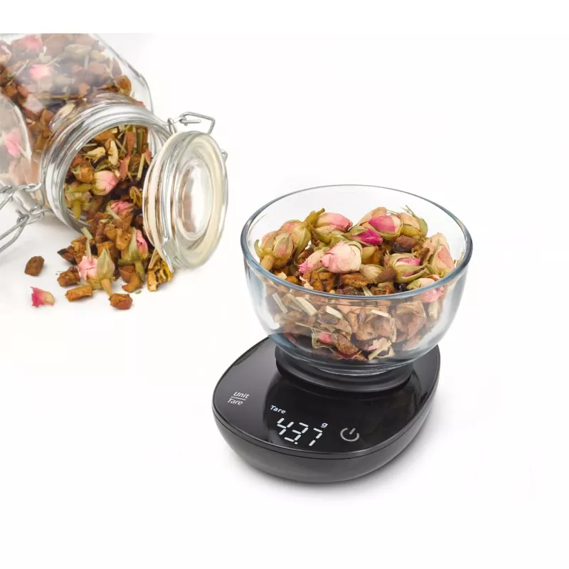 Waga kuchenna Caso FinoCompact 03201 — pojemność 0,5 kg, podziałka 1 g, wyświetlacz LED, stal nierdzewna/czarna