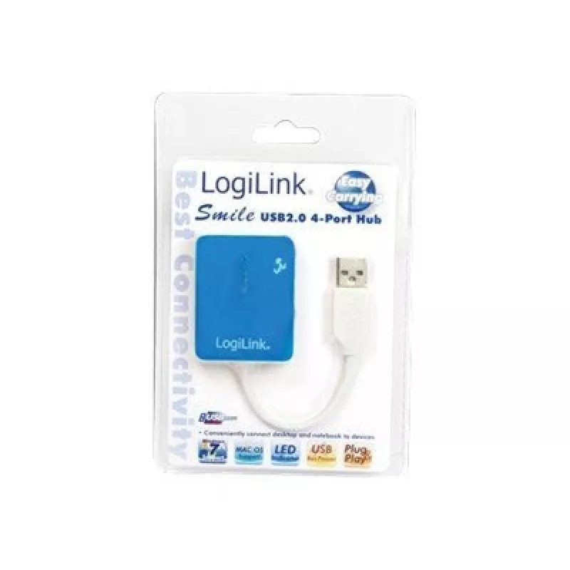LogiLink USB 2.0 4-Port Hub - Niebieski - Windows 98SE/ME/200/XP/Vista/2003/7 (UA0136)