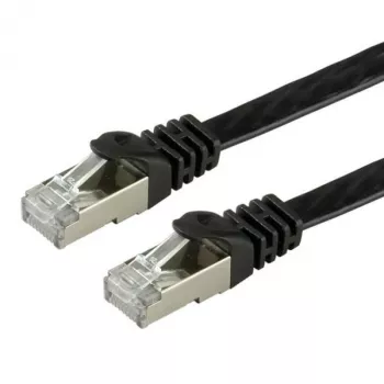 VALUE - Patch-kabel - RJ-45 (M) do RJ-45 (M) - 2 m - FTP - CAT 6a - Bezhalogenowy, Formowany, Linka, Płaski - Czarny (21.99.0832)