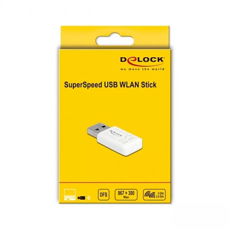 Karta sieciowa WLAN DeLOCK 12770 USB 5000 Mbit/s Bezprzewodowa Biała