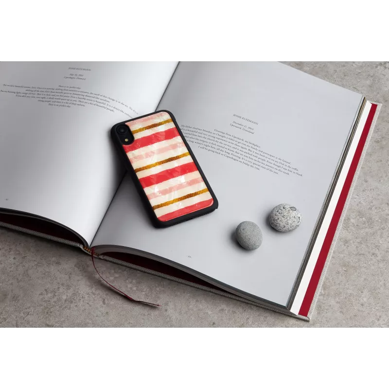 Etui na smartfona iKins do iPhone XR — krótki wzór ciastka, czarne