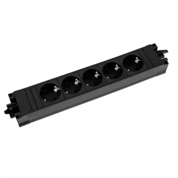 BACHMANN STEP BASE 5x Gniazdo z uziemieniem, czarny (906.18821)
