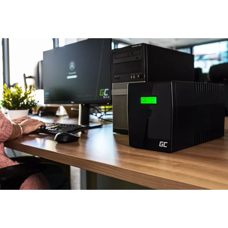 Zasilacz awaryjny (UPS) Green Cell UPS01LCD Line-Interactive 0.6 kVA 360 W 2 gniazda AC