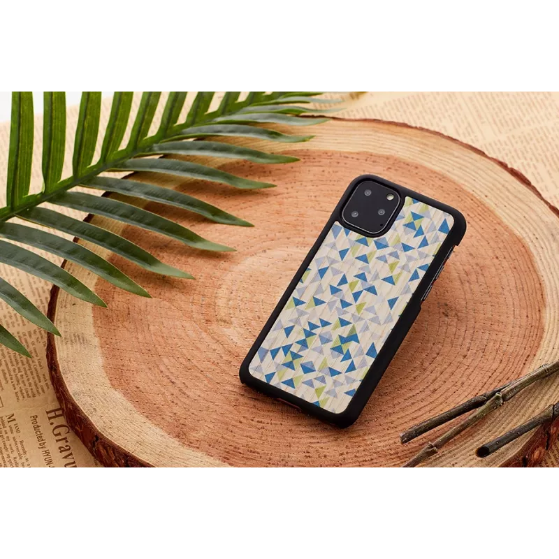 Etui na smartfon man and wood do iPhone 11 Pro Max — niebieski trójkąt czarne etui ochronne