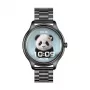 Smartwatch Colmi L28 z czarną kopertą i czarną stalową bransoletą