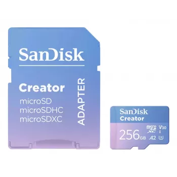Karta pamięci SanDisk Creator MicroSD 256 GB, szybkość transferu do 190 MB/s