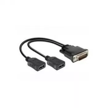 Adapter kabla wideo DeLOCK 65280 0,25 m DMS 2 x HDMI Czarny