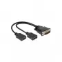 Adapter kabla wideo DeLOCK 65280 0,25 m DMS 2 x HDMI Czarny