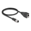 Kabel przejściowy DeLOCK M12 D-kodowany 4-pinowy męski na RJ45 żeński 50 cm