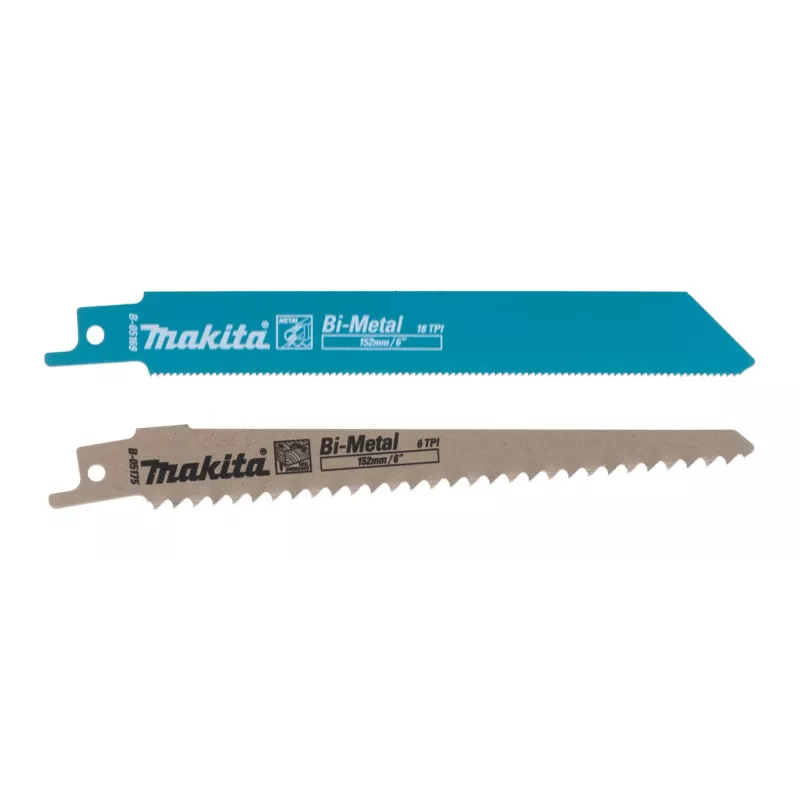 Pilarka szablasta Makita DJR187Z, 18V Li-Ion, skok 32 mm, częstotliwość skoków 2300–3000 spm, głębokość cięcia w drewnie 255 mm, w metalu 130 mm