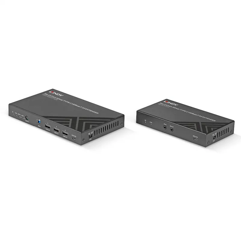 Przedłużacz KVM Lindy 70m Cat.6A HDMI 4K60 i Type C HDBaseT 3.0