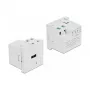Gniazdo zasilania USB-A DELOCK 81311, białe, 100–240 V, 0,5 A, wskaźnik LED zasilania, obudowa z tworzywa sztucznego
