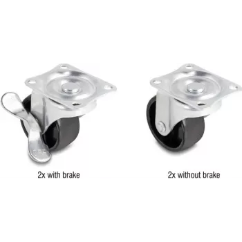 DeLOCK Castor Wheel Ø 50 mm load capacity up to 90 kg Set 2 x 2 pieces