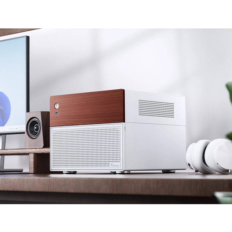 Obudowa komputera Micro Tower Jonsbo N4 biały Mini-ITX z hartowanym szkłem