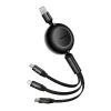 Kabel USB 3 w 1 Baseus Bright Mirror — micro USB, USB-C, Lightning, 66 W, 1,1 m
