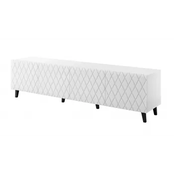 Szafka RTV cama meble ASTI 200×42×52 cm biała matowa