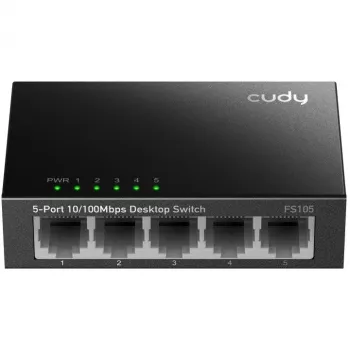 Niezarządzalny przełącznik Cudy FS105 5 portów Fast Ethernet 10/100 czarny