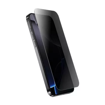 Hartowane szkło ochronne z filtrem prywatności Crong do iPhone 14/13/13 Pro — zakrzywiona krawędź 3D
