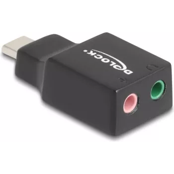 DeLOCK Zewnętrzna karta dźwiękowa USB typu C męski na 2 x 3,5 mm stereo