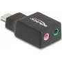 DeLOCK Zewnętrzna karta dźwiękowa USB typu C męski na 2 x 3,5 mm stereo