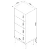 Komoda cama meble Cama 4S TRESSE 50x40x125 cm, matowa zieleń, 4 szuflady, płyta wiórowa