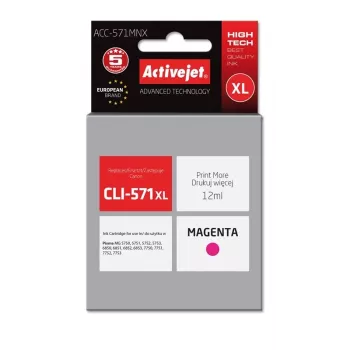 Activejet ACC-571MNX TusZ (zamiennik Canon CLI-571XLM; Supreme; 12 ml; magenta)