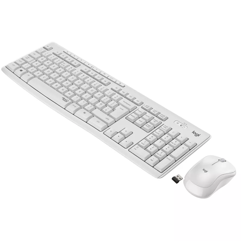 Logitech MK295 Silent – zestaw klawiatury i myszy – bezprzewodowy – 2,4 GHz – włoski – złamana biel