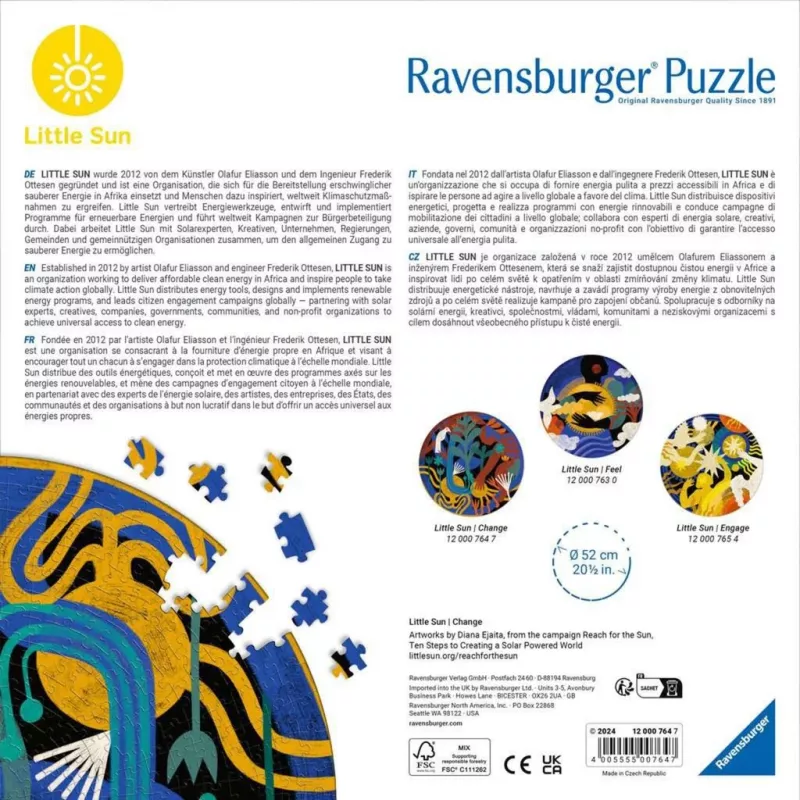 Kolorowa układanka Ravensburger Little Sun - Change, 500 elementów, model 12000764