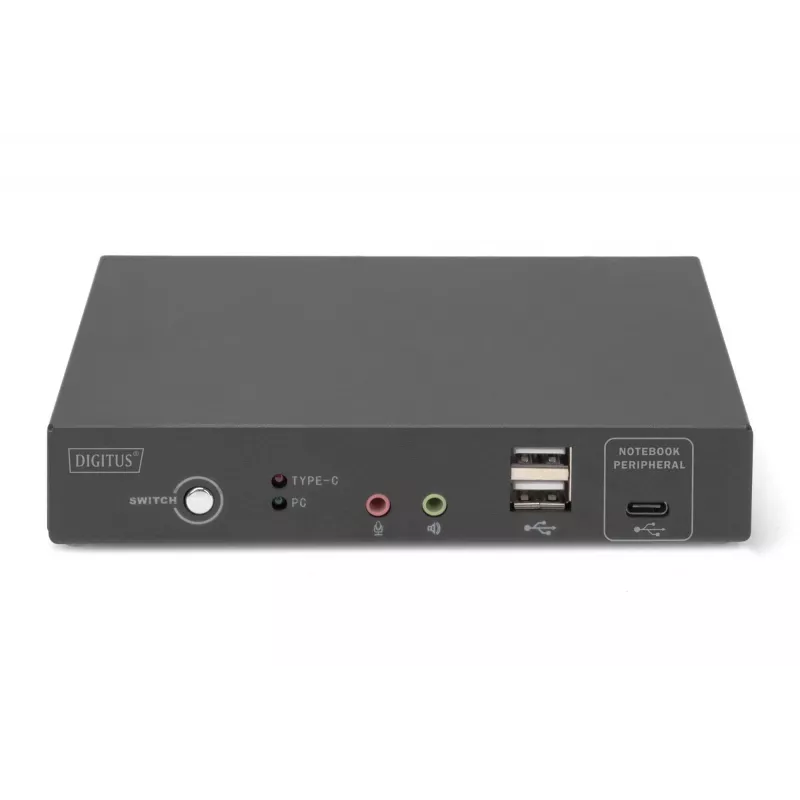 DIGITUS DS-12901 - Przełącznik KVM/Audio/USB - 4K 30 Hz, wejście USB-C/USB/HDMI, wyjście HDMI, sieć