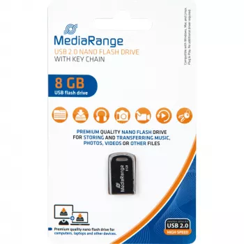MediaRange Nano - USB Flash Drive - 8GB - USB2.0 - Czarny (MR920)