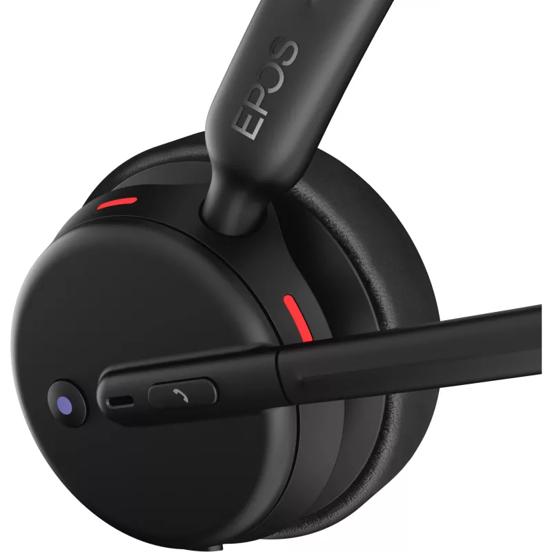 Epos Impact 500, Binaurales (beidseitiges)-Headset, Bluetooth ANC, MS Teams zertifiziert, incl. USB-C Dongle mit USB-A-Adapter