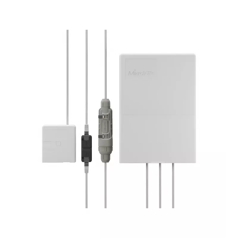 Zasilacz PoE MikroTik GPEN21 z obsługą SFP, Gigabit Ethernet (10/100/1000 Mbps), 2 porty RJ-45, biały, wejście 12–57V