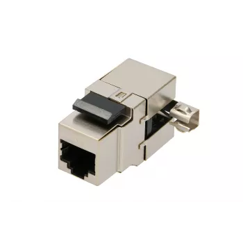 Keystone jack Extralink CAT6 STP RJ45, żeński, kolor steel, 1 szt.