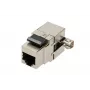 Keystone jack Extralink CAT6 STP RJ45, żeński, kolor steel, 1 szt.