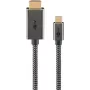 Goobay USB-C -to-HDMI -Braided kabel 4K a 60 Hz 3 m Czarny srebrny - -Plug> (75701)
