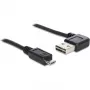 Delock Easy - kabel USB - USB (M) lewy/prawy kątowy, odwracalny do Micro-USB Typ B (M) prosty - USB 2.0 - 50 cm - czarny (85163)