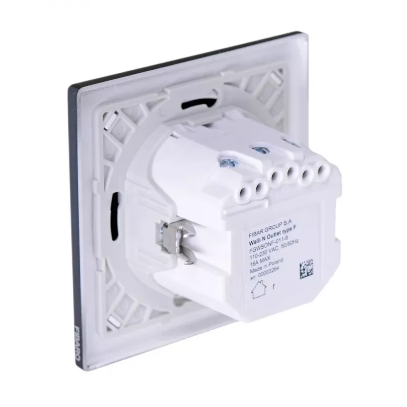 Gniazdko Typu F Fibaro FGWSONF-011-8, 1 gniazdo, 110–230 V, 50/60 Hz, czarne