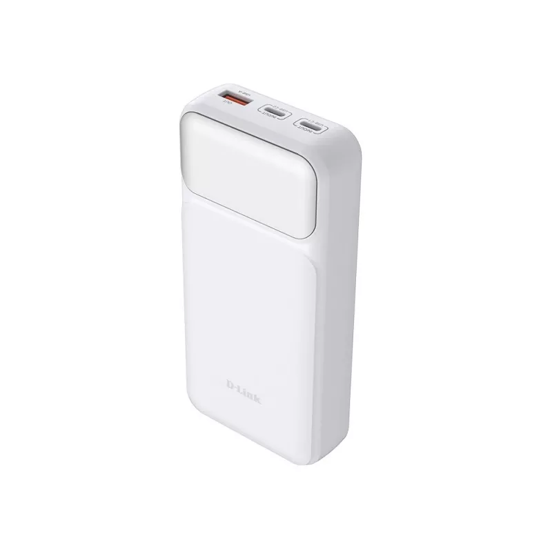 Power bank D-Link DPP-201 — 20000 mAh, 1× USB-A, 2× USB-C, biały