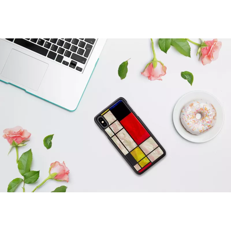 Etui na smartfona iKins do iPhone XS Max Mondrian Czarny – pokrowiec ochronny, twarda skorupa