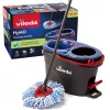 Mop do podłogi VILEDA z mikrofibry 320 mm, uchwyt teleskopowy 55–123 cm, zmywalny, głowica obrotowa 360°, czarny/niebieski/czerwony