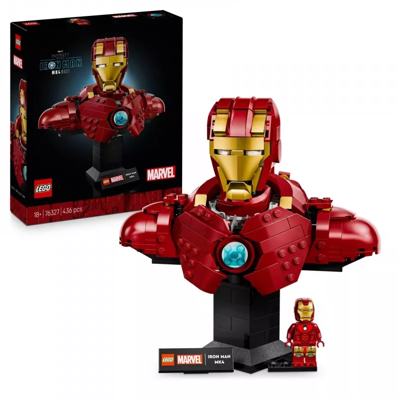 Zestaw konstrukcyjny LEGO Marvel Super Heroes Iron Man MK4 model 3D, 436 elementów, zawiera 1 minifigurkę, od 18. roku życia