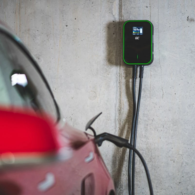 Stacja ładowania pojazdów elektrycznych zielony Cell EV14 22 kW Czarna Aluminium Ścienna
