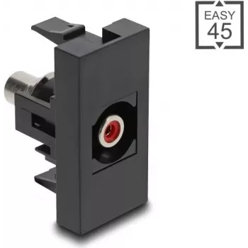 Gniazdo DeLOCK Easy 45 2 x RCA czarne czerwone żeńskie