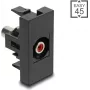 Gniazdo DeLOCK Easy 45 2 x RCA czarne czerwone żeńskie